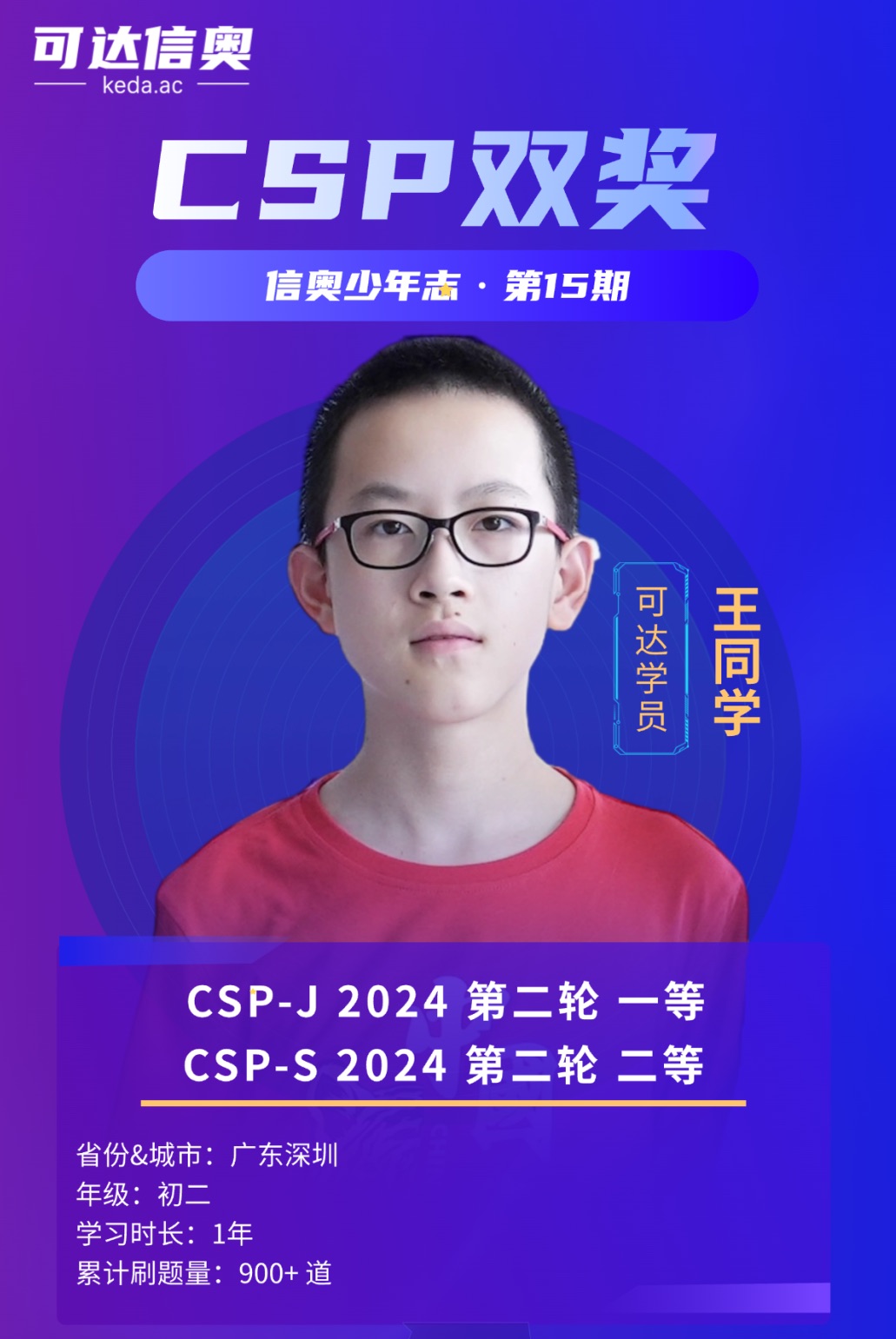 CSP双奖学员王敬乔:我命由我不由天!